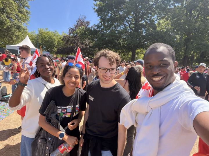 Nas with friends at a Canada Day celebration
