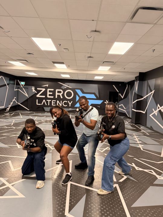 Nas and friends at a VR arcade