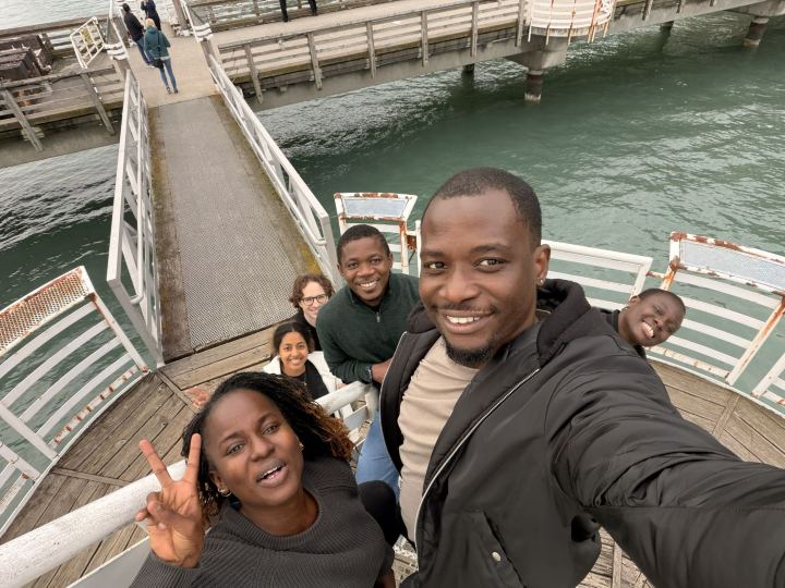 Friends on a ferry